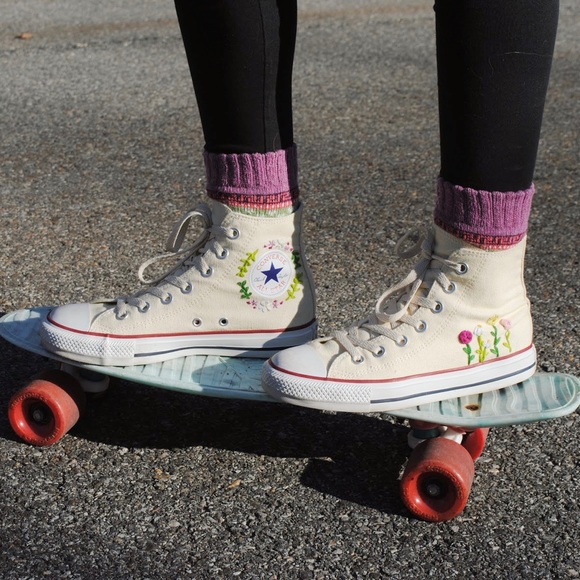 Converse Shoes Custom Embroidered High Or Low Top Converse Poshmark